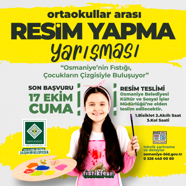 OSMANİYE YER FISTIĞI FESTİVALİ ORTAOKULLAR ARASI RESİM YARIŞMASI ŞARTNAMESİ